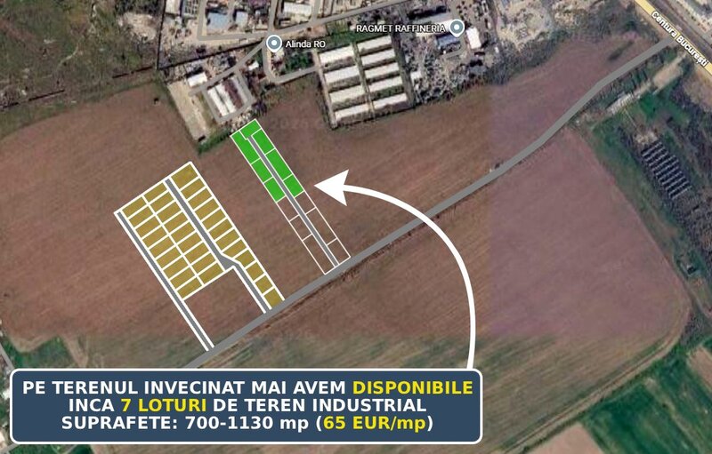 Bragadiru, loturi teren industrial pentru hale, 700 m de Centura Bucuresti