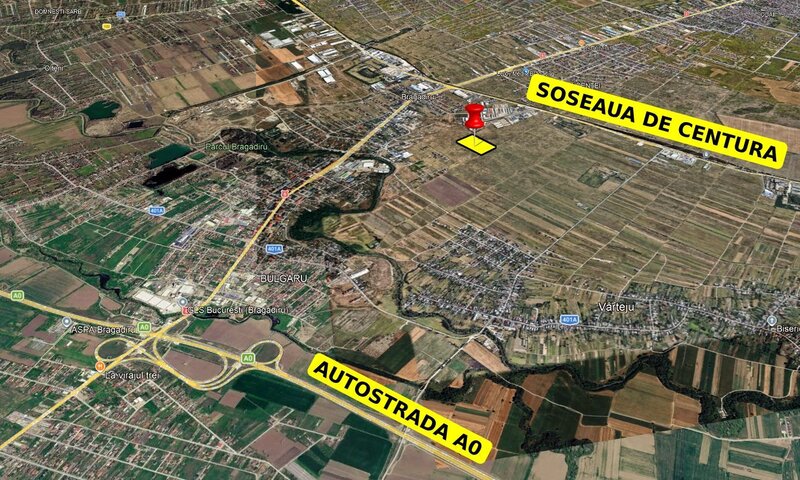 Bragadiru, loturi teren industrial pentru hale, 700 m de Centura Bucuresti