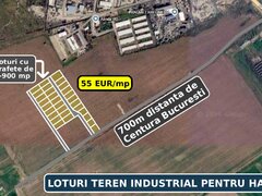Bragadiru, loturi teren industrial pentru hale, 700 m de Centura Bucuresti
