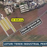 Bragadiru, loturi teren industrial pentru hale, 700 m de Centura Bucuresti